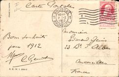 VINTAGE POSTCARD Negre Coloured man Horseshoe