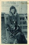 VINTAGE POSTCARD the missionary and his faithful companion Ring Arctic Alaska Husky