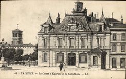 CPA Banque Valence Caisse d'Epargne et la cathedrale