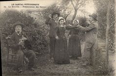 VINTAGE POSTCARD Auvergne Folklore The bourree Presentation of the ladies Cantal