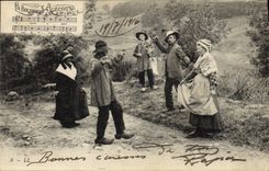 CPA Folklore Auvergne La Bourree
