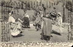 CPA Folklore Auvergne La Bourree