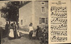 VINTAGE POSTCARD Folklore Auvergne The bourree Ney My Chin Saou