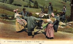 CPA Folklore Auvergne La Bourree 