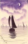 CPA Bateau (dessin a la main) 