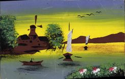 CPA Bateau (dessin a la main) 