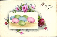 CPA Fleurs (dessin a la main) 