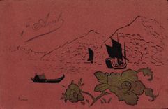 CPA Bateau (dessin a la main) 