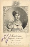 Emperatriz de Josephine de la POSTAL de la VENDIMIA de la reina francesa de Italia