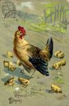 CPA Le salut du coq L'aube du 1er aout au village 