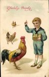 CPA Coq Enfant Paques 