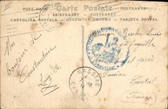 POSTAL Militaria de la VENDIMIA la bandera del 3ro regimiento de Zouaves