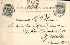 POSTAL Militaria de la VENDIMIA la bandera del 3me Zouaves