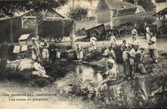 POSTAL Militaria Zouaves de la VENDIMIA con las operaciones el cuidado de la limpieza