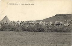 POSTAL Militaria Taourirt Marruecos de la VENDIMIA visto del campo de Spahis