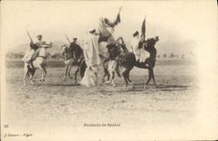 Fantasía de Militaria de la POSTAL de la VENDIMIA de spahis