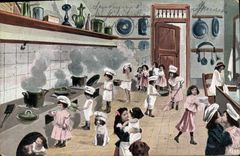 CPA Fantaisie Enfants Cuisines