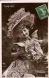 VINTAGE POSTCARD Theater Woman Salt boxes