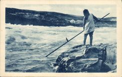 VINTAGE POSTCARD Polaire North America Mission of Oblats of immaculate Marie Esquimaux Drives out