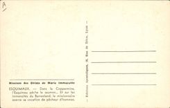 CPA Polaire Amerique du Nord Mission des Oblats de Marie immaculee Esquimaux Chasse