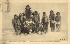 VINTAGE POSTCARD Polar North America With the polar ices the missionary and his small Eskimos of Chesterfield