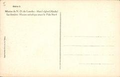 Misión polar de Norteamérica de la POSTAL de la VENDIMIA del ND del iglú pesado de Mary S la misión católica pasada antes del Polo Norte