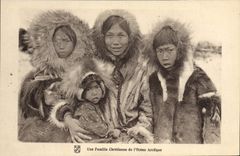 VINTAGE POSTCARD Polar North America a Christian family of the Arctic Ocean