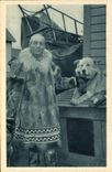CPA Polaire Amerique du Nord Son ex Monseigneur Crimont Vicaire apostolique d'Alasak Chien