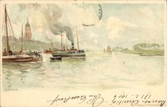 Ilustrador de Arnhem de la fantasía de la POSTAL de la VENDIMIA