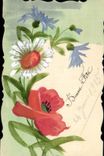 CPA (dessin la main) Fleurs