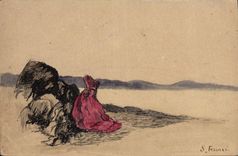 POSTAL de la VENDIMIA (que dibuja la mano) Ferrari