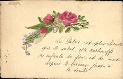 CPA (dessin la main) Fleurs