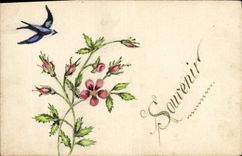 Trago de las flores de la POSTAL de la VENDIMIA (que dibuja la mano)