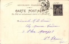 VINTAGE POSTCARD (drawing the hand) Flowers Lily of the valley