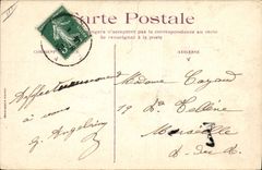 VINTAGE POSTCARD (drawing the hand) Woman with the hat