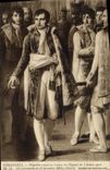 La POSTAL Napoleon 1r Serangli Napoleon de la VENDIMIA recibe en la lumbrera a diputados después de su coronar
