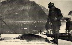 CPA Peche Campagne scientifique de la Princesse Alice Le Prince de Monaco a la chasse au phoque Polaire TOP