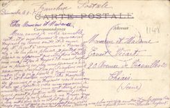 POSTAL Militaria de la VENDIMIA el acampar de Spahis Morrocans en una granja de Champán