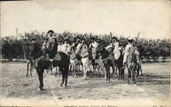 Jinetes árabes Goum de Militaria de la POSTAL de la VENDIMIA de Zihans