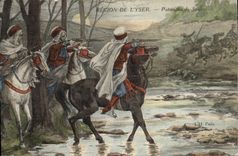 Región de Militaria de la POSTAL de la VENDIMIA de patrullas de Yser de Spahis