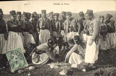 POSTAL Militaria Spahis de la VENDIMIA durante la pausa de Túnez