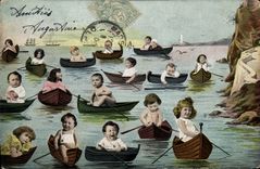 CPA Fantaisie Enfants Bebes Bateaux