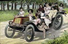 CPA Fantaisie Enfants Bebes Automobile