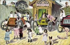 CPA Fantaisie Enfants Bebes Automobile