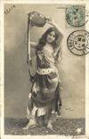 VINTAGE POSTCARD Theater Madia Woman