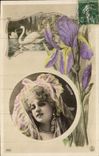 VINTAGE POSTCARD Theater Woman Dorgere Swan