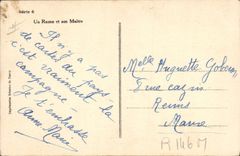 CPA Polaire Un renne et son maitre