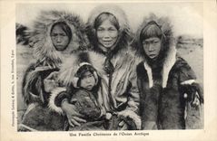 CPA Polaire Une famille chretienne de l'Ocean Arctique