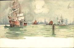 CPA Fantaisie Illustrateur Bateaux