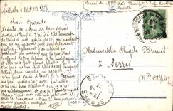 Herradura del caballo del niño del ilustrador de Fantaisie de la POSTAL de la VENDIMIA